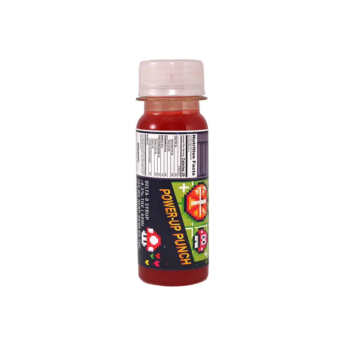 Nerdy Power-Up Punch – 150mg Delta 9 THC HD9 Nano Syrup Shot – 60ml Drinkable Edible